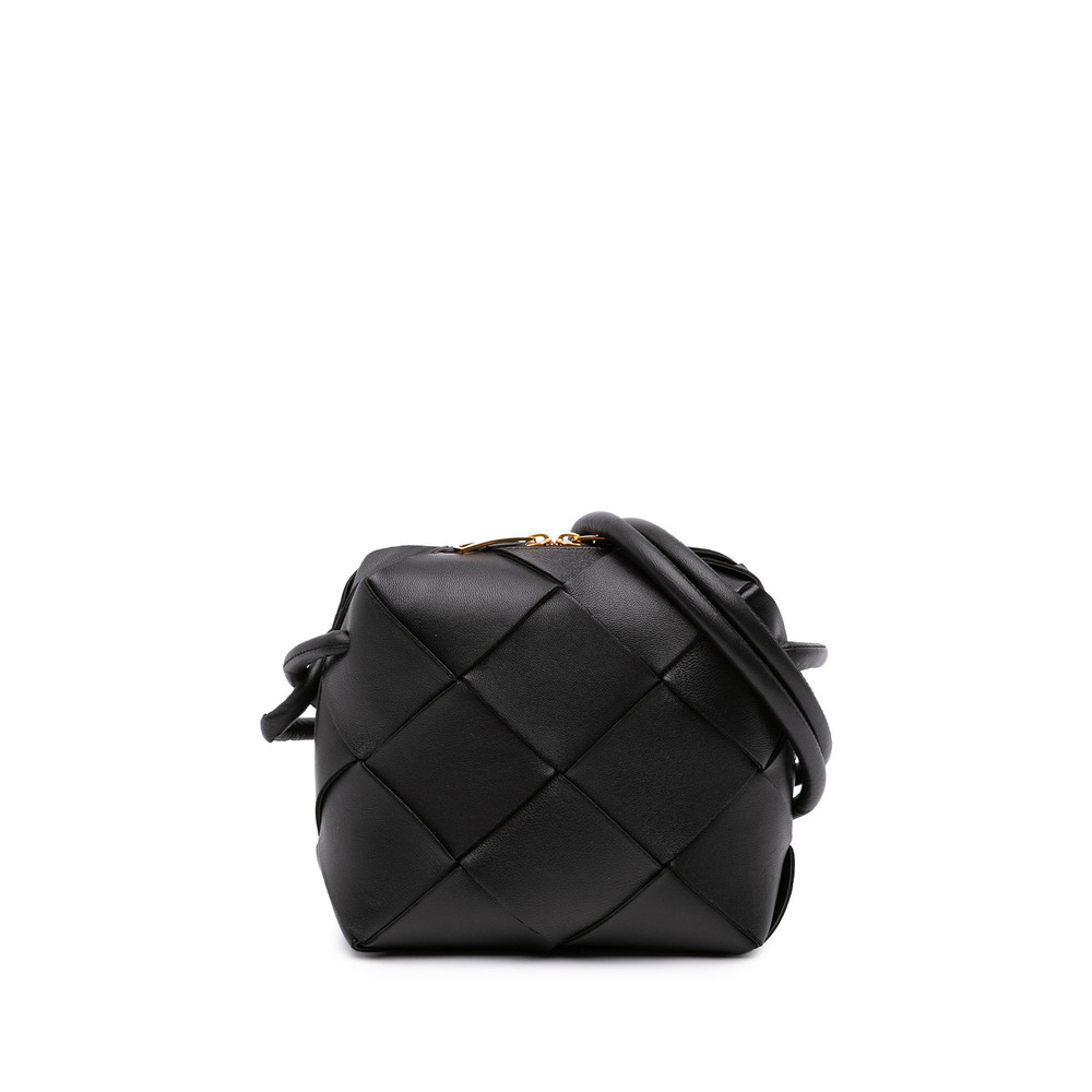 Pre-Loved Bottega Veneta Mini Lambskin Intreccio Cassette Camera Bag
